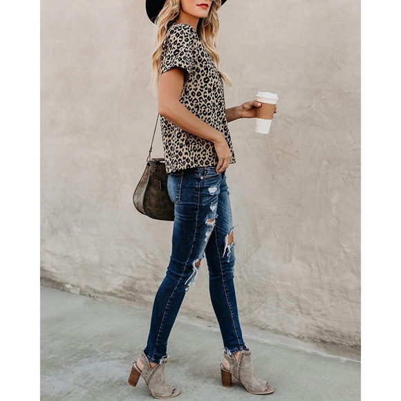 NWOT leopard print tshirt size XL - Picture 4 of 7